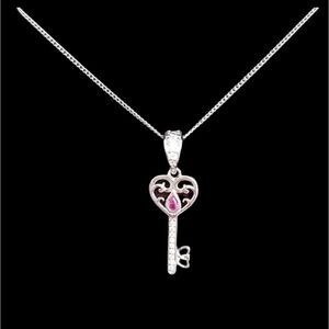 925 Sterling Silver Key Necklace